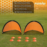 Porayhut portable soccer net showing the durable two hundred ten D Oxford fabric close up
