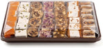Close up of textured soft white almond nougat piece