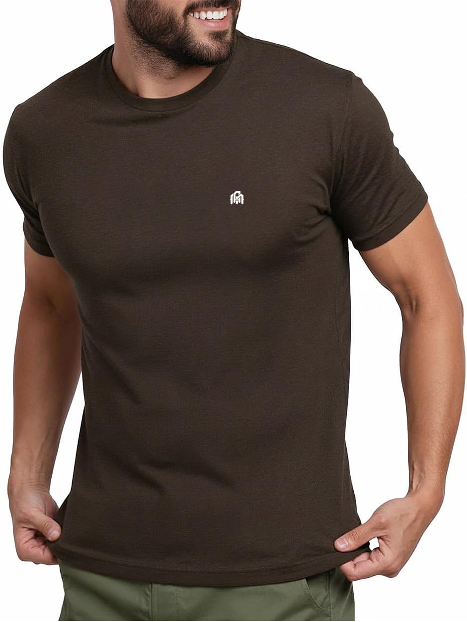 Mens T Shirts Soft Cotton Crew Neck Athletic Fit Casual Tees S-4XL | Soft cotton blend casual tee shirts with 4-way stretch - tag-free athletic fit for gym, work & casual everyday wear. - Image 9