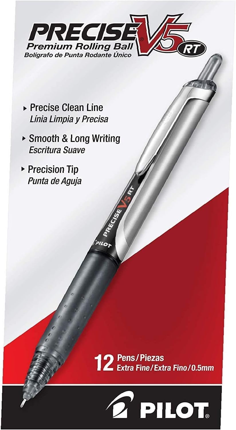 PILOT Precise V5 RT Retractable Rollerball Pens, 0.5mm, Blue, 12-Pack - Image 10
