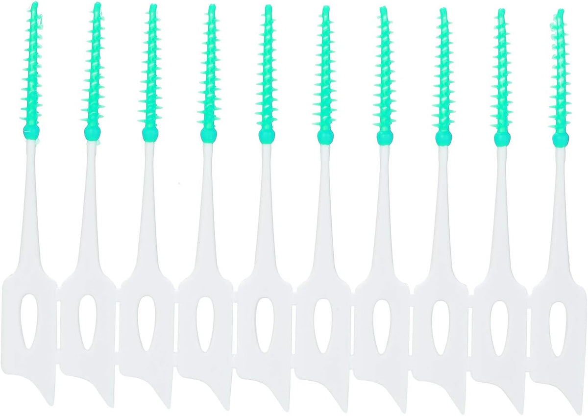 An-self 160PCS Interdental Brushes Ultra Tight Bristles Tooth Interdental Cleaners Silicone Toothpick Brush Disposable Teeth Soft Picks, Green - Image 7
