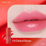 ETUDE hydrogel peel off lip stain dried rose shade swatch on lips