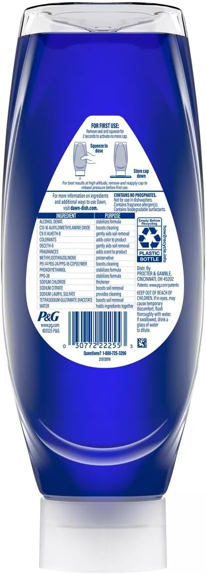 Dawn dishwashing liquid upside down cap close up