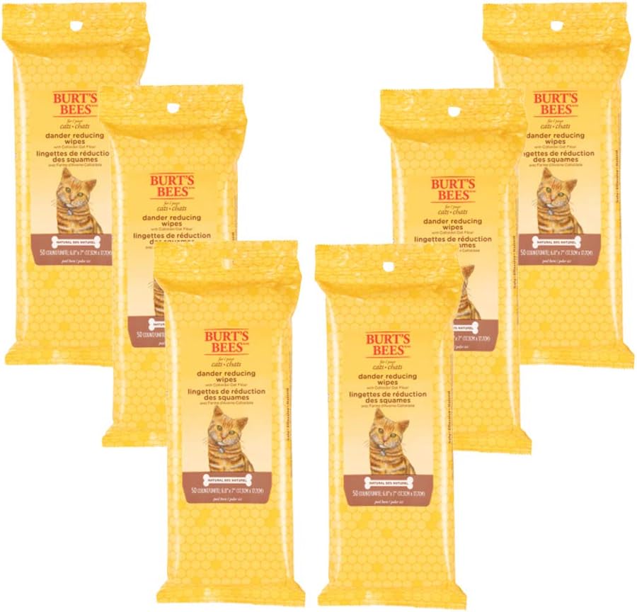 Burt's Bees For Pets Cat Dander Reducing Wipes front packaging view