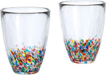 Aderia Japanese decorative glass cups displayed in their branded gift box packaging
