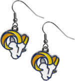 Siskiyou NFL chrome dangle earrings side profile view
