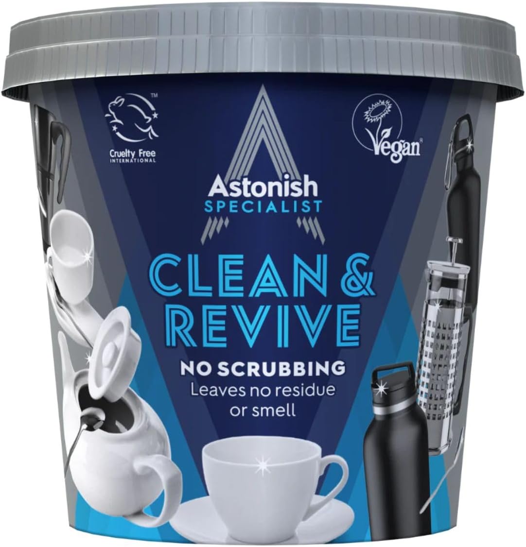 Astonish Specialist Clean and Revive Foaming Powder 2 Pack front view kitchen stain remover