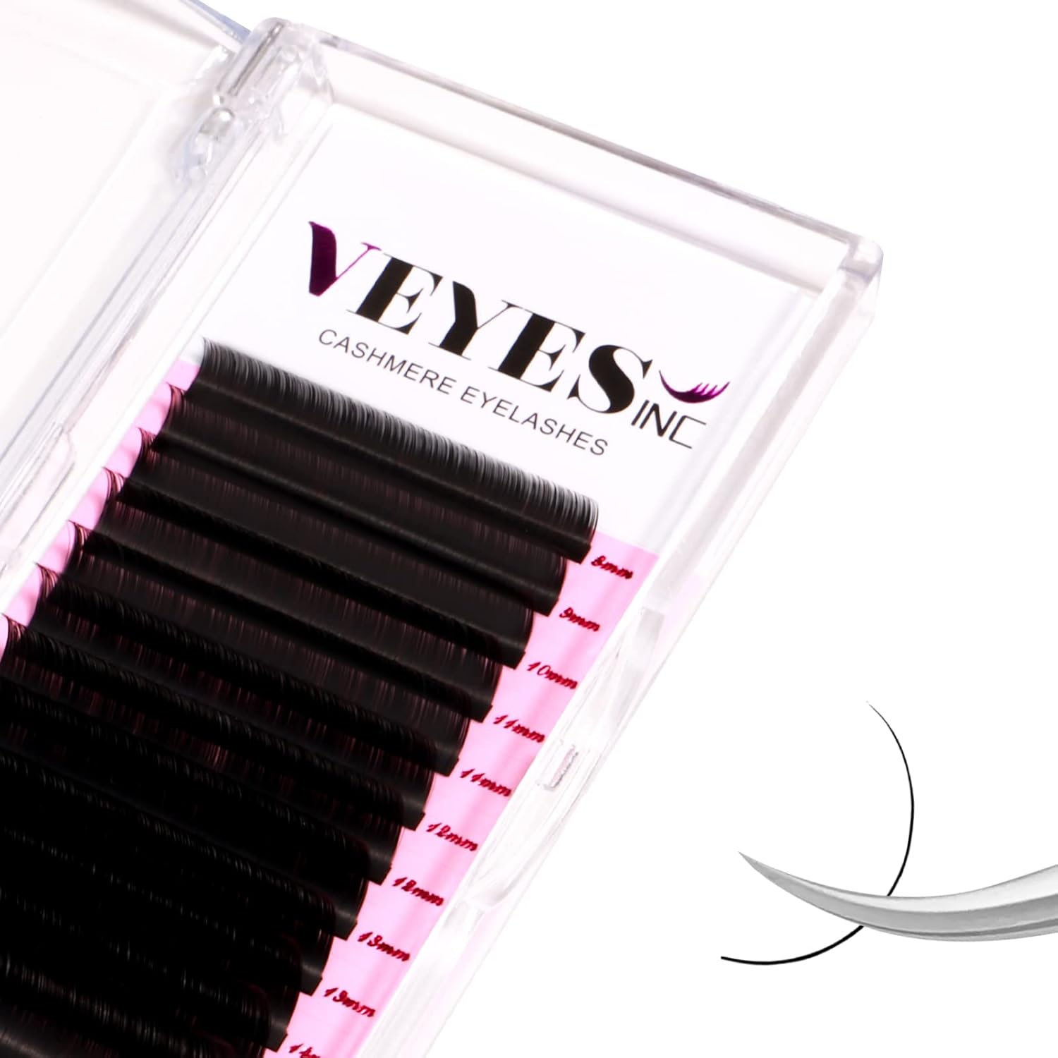 Veyes Inc Cashmere Volume Lash Extensions front view tray