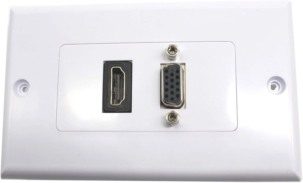 Poyiccot dual port multimedia wall faceplate white ABS material