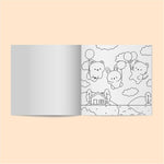 Close up view of paper quality and coloring layout inside Snug Life book