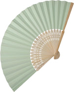 Hztyyier Folding Fan, Handheld Paper Fan with Fan Bone, Light Green, Wedding Festival Party Performance Decoration - Image 9