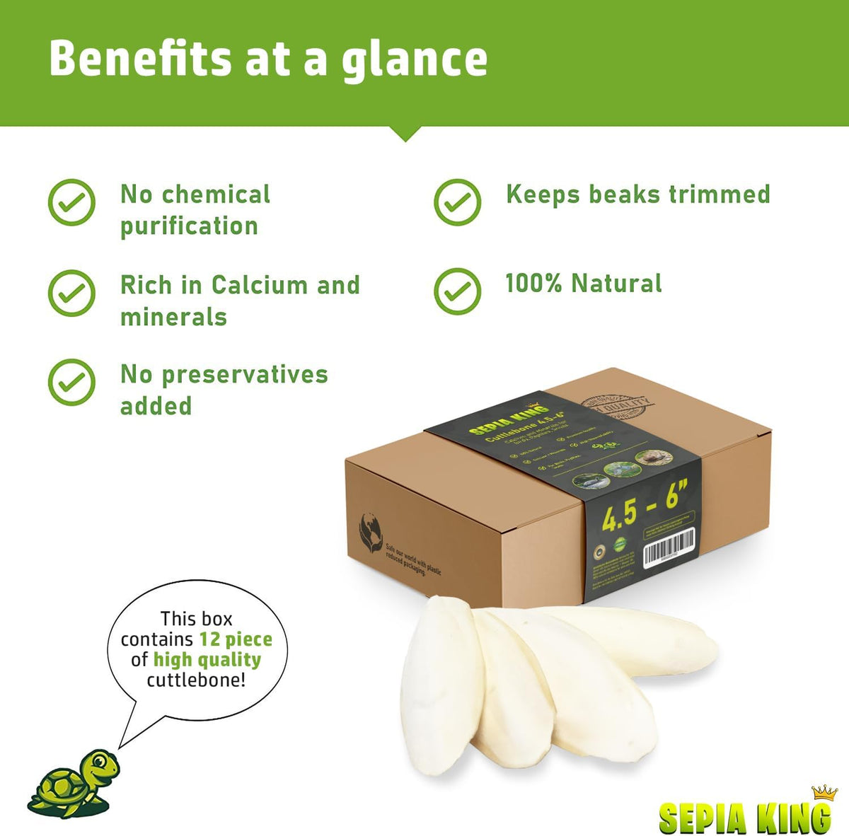 Organic cuttlebone mineral supplement unpackaged stack showing natural variation