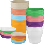 20 Pack 5.5 Inches Plastic Planters with Saucers, Modern Decorative Flower Plant Pots, Decorative Gardening Pots with Drainage for Plants, Succulents, Seed Nursery, Flower, White - Image 9