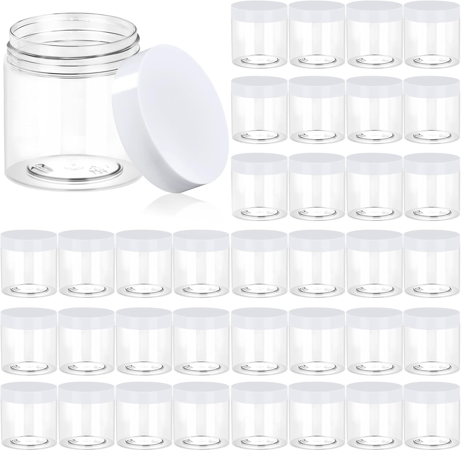 Eternal Moment 36 Pack 4 Fluid Ounce Clear Cosmetic Jars front view