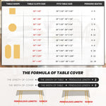 Side angle view of the 52 by 70 inch tablecloth on a wooden table.
