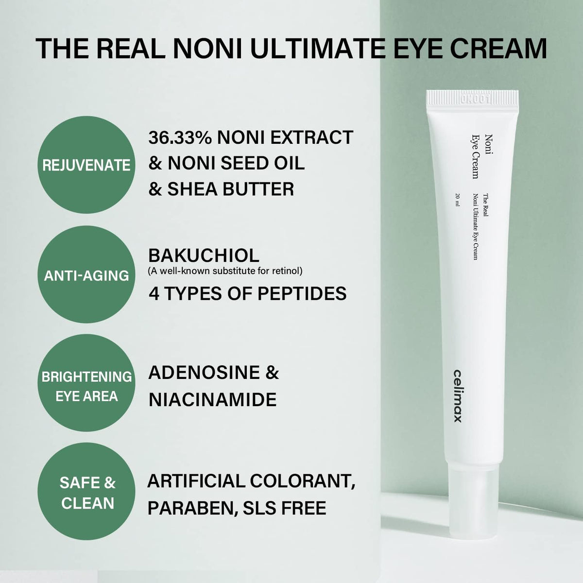 Korean skincare anti aging noni eye cream packaging