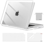 MOSISO MacBook Pro 14 inch transparent hard case front view showing clear protective shell