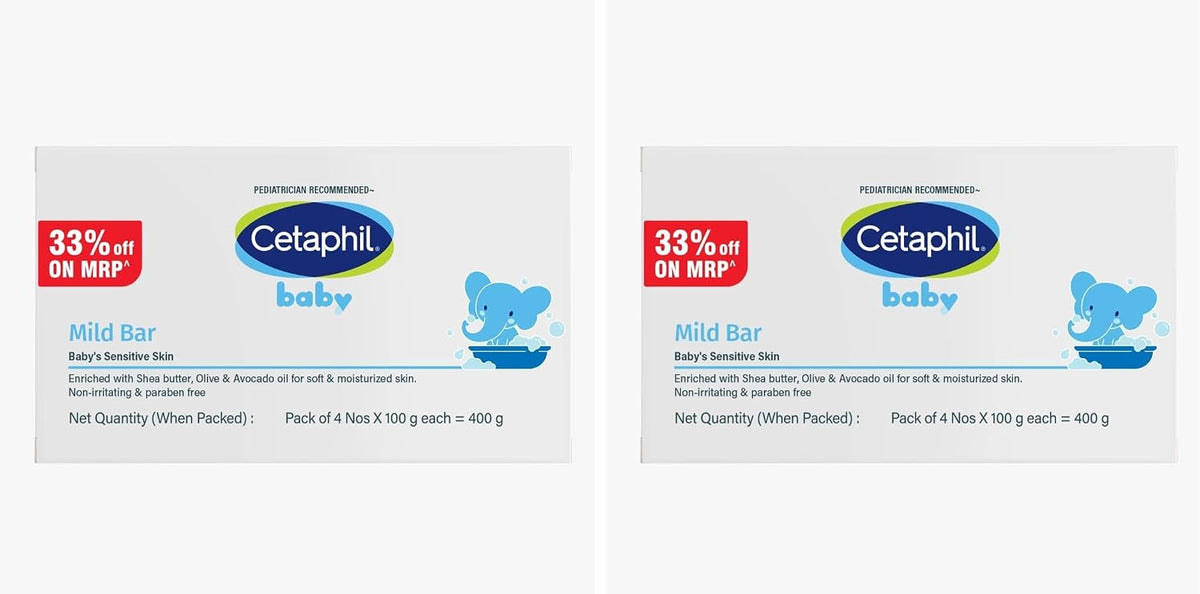 Cetaphil Baby Mild Cleansing Bar for Newborns & Babies 100 gm | With Shea Butter, Avocado Oil & Olive Oil | Gentle, Hypoallergenic, Pediatrician Recommended | Dry & Sensitive Skin - Image 9