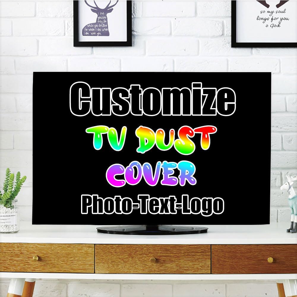 Dyagsio custom TV dust cover front view with personalized photo