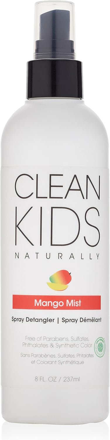 Clean Kids Naturally Mango Mist Spray Detangler, EWG Verified (8 Fl oz) - Image 1
