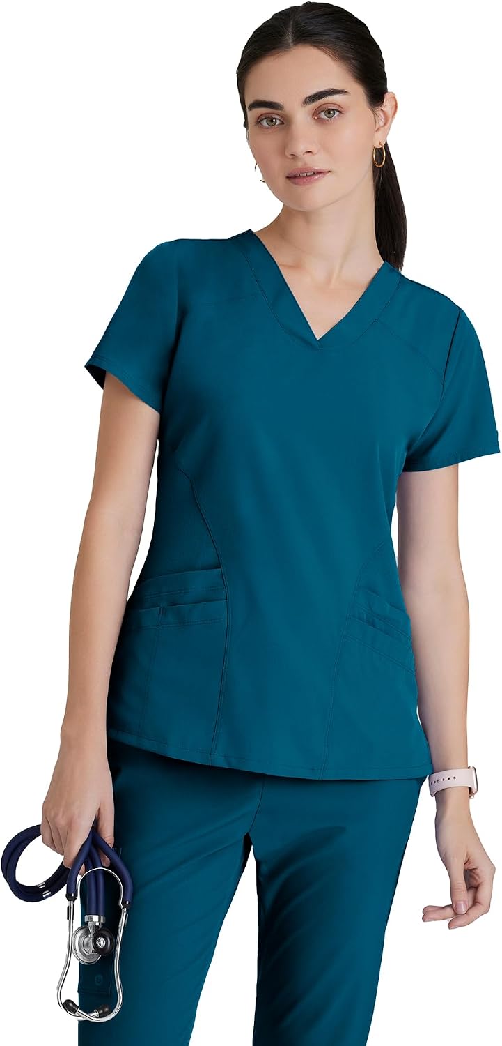 BARCO ONE Women's Pulse Scrub Top, Sporty V-Neck Medical Top w/ 4-Way Stretch & 5 Pockets - Image 11