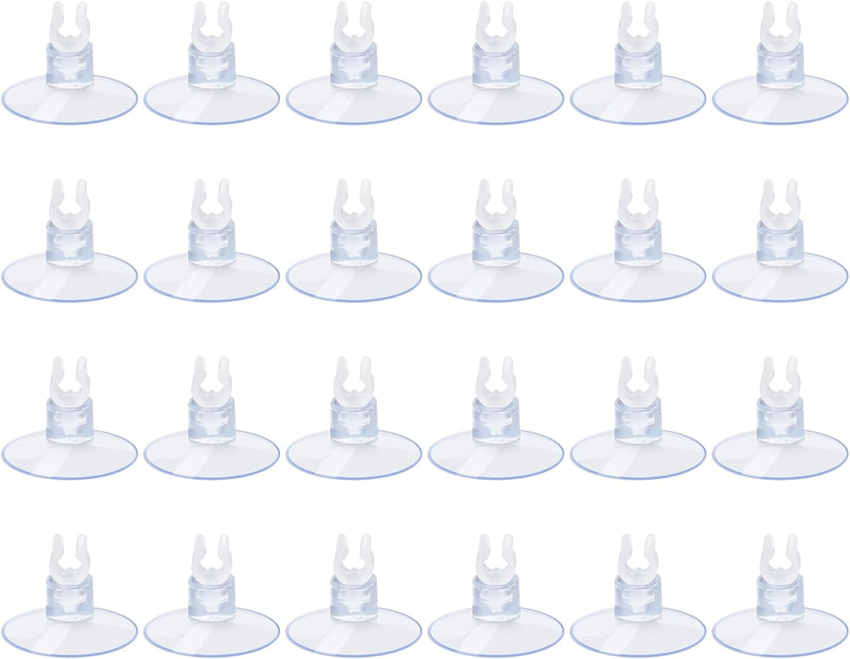 AQUANEAT aquarium suction cups front view showing clear plastic design for fish tank management.