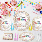 Complete disposable party tableware set for 24 guests