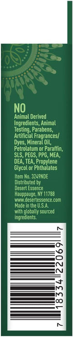 Desert Essence blemish treatment ingredients label closeup