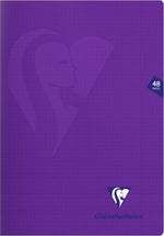 Clairefontaine notebook open flat showing square grid ruling