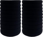 Thick Hair Ties, BETITETO 20 Pieces Seamless Ponytail Holders Scrunchies Women Cotton Stretch Hair Elastics for Thick Heavy or Curly Hair (Upgrade Black Large Size - 7cm) - Image 9