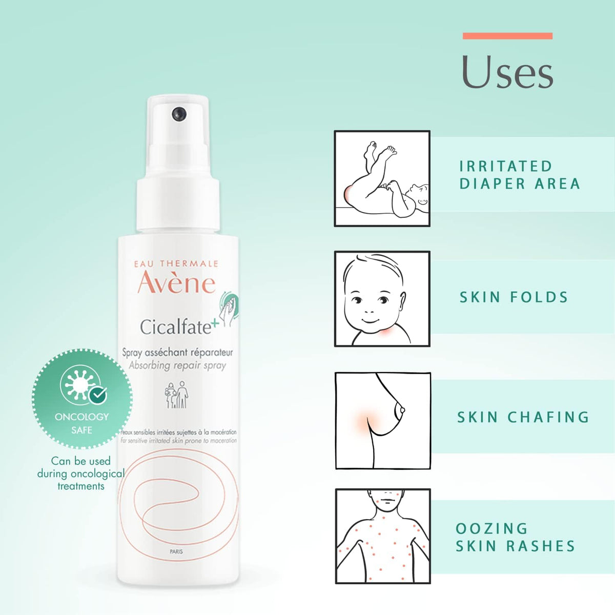 Avène Cicalfate+ spray for sensitive irritated skin product back label