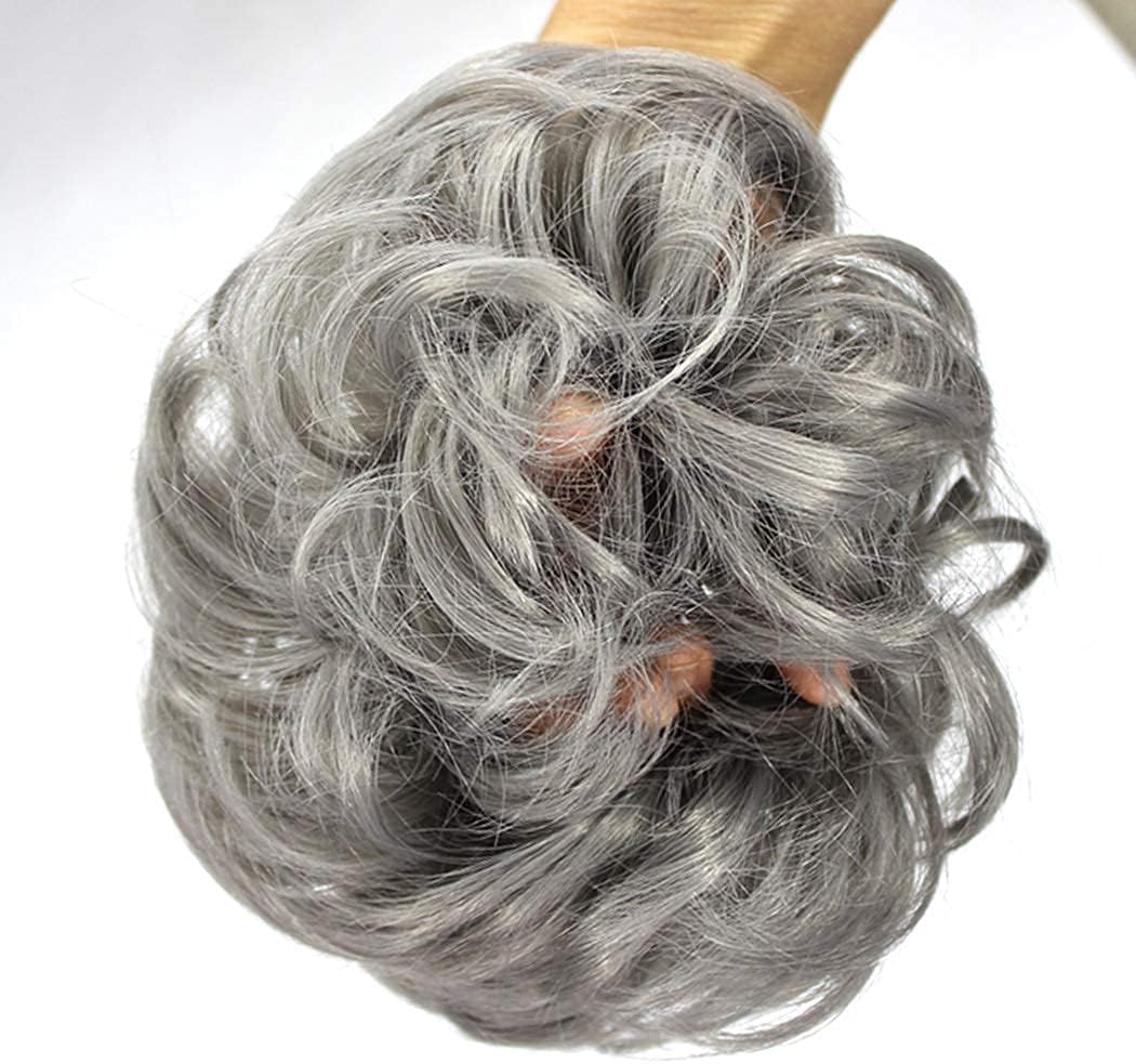 Liliyab dimgray hair scrunchy extension close up