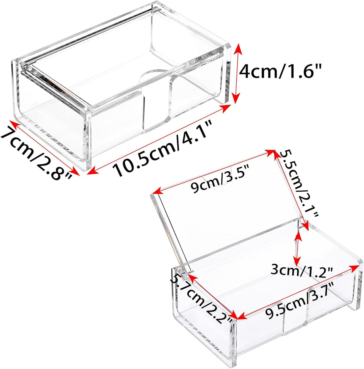 BTSKY name card display stand with open flip-top lid