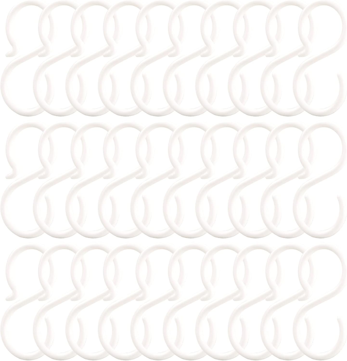 Povetire 30 pack white S hooks for nursery organization