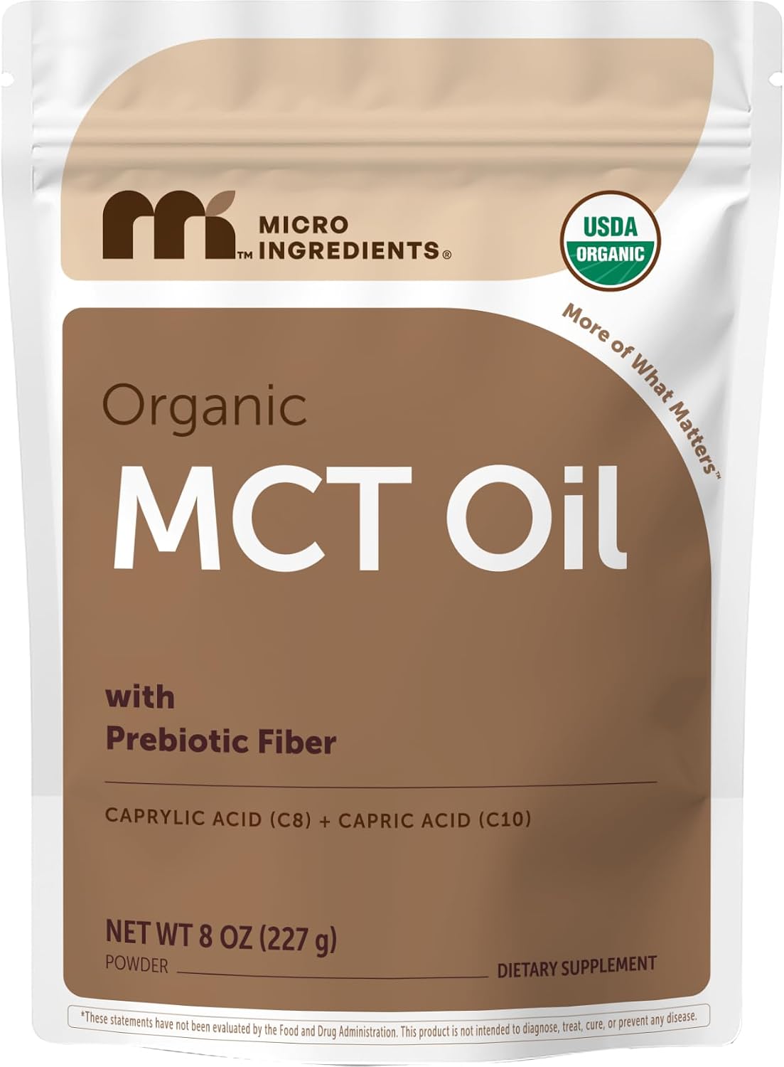 Micro Ingredients Organic MCT Oil Powder front view