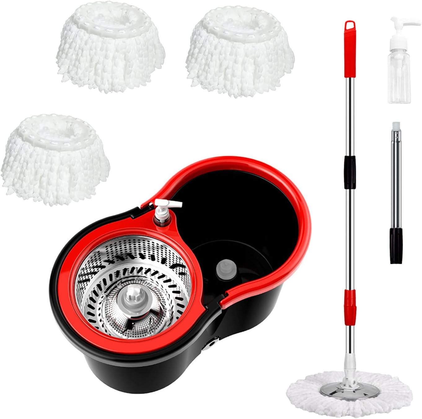 Bop 360 Spin Mop and Bucket set front view for floor cleaning.