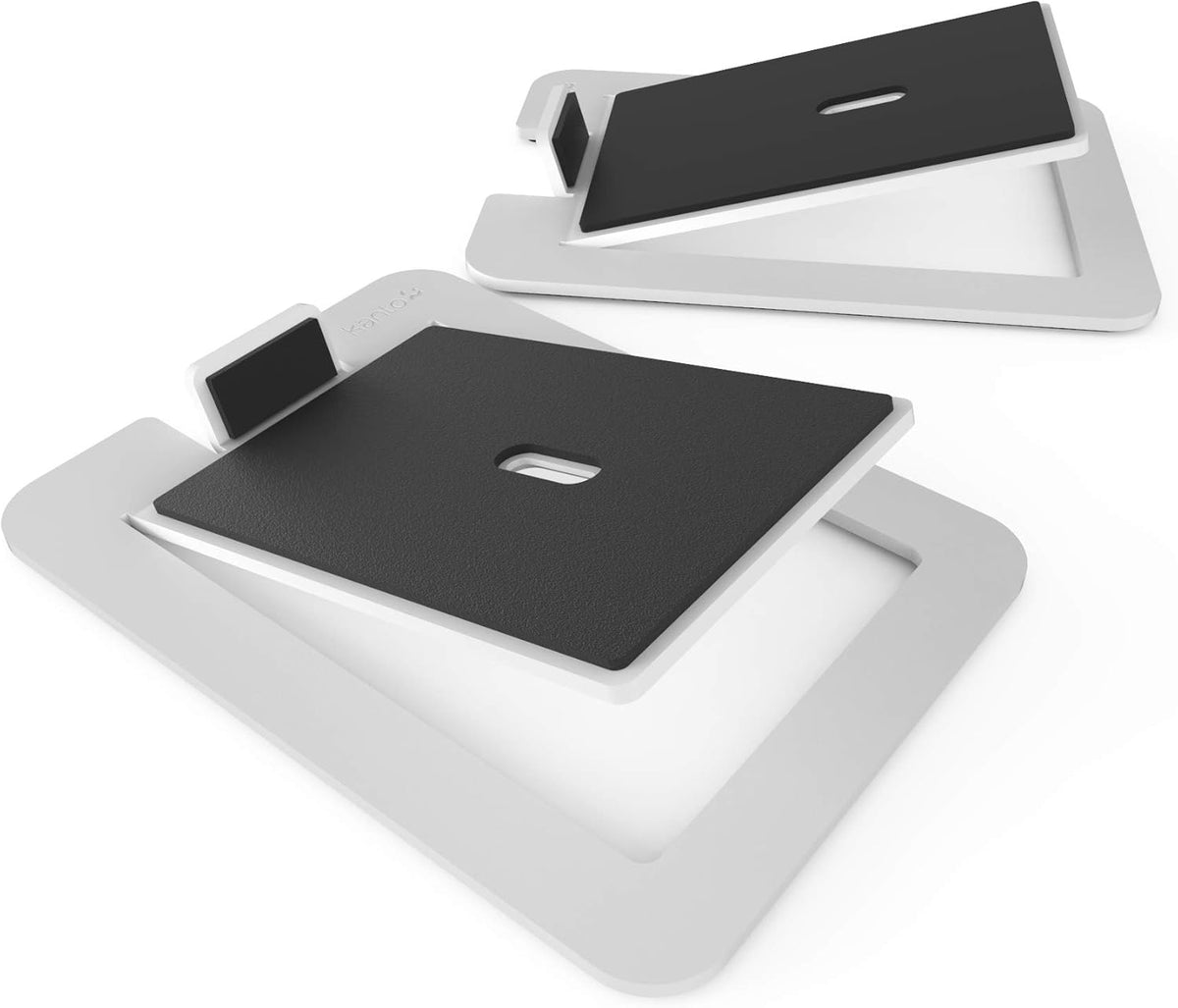 Kanto S2 Tilted Desktop Speaker Stands for Small Speakers & Compact 2"-3" Studio Monitors | Supports 6 lbs | Damping Foam Padding | White, Pair - Image 10