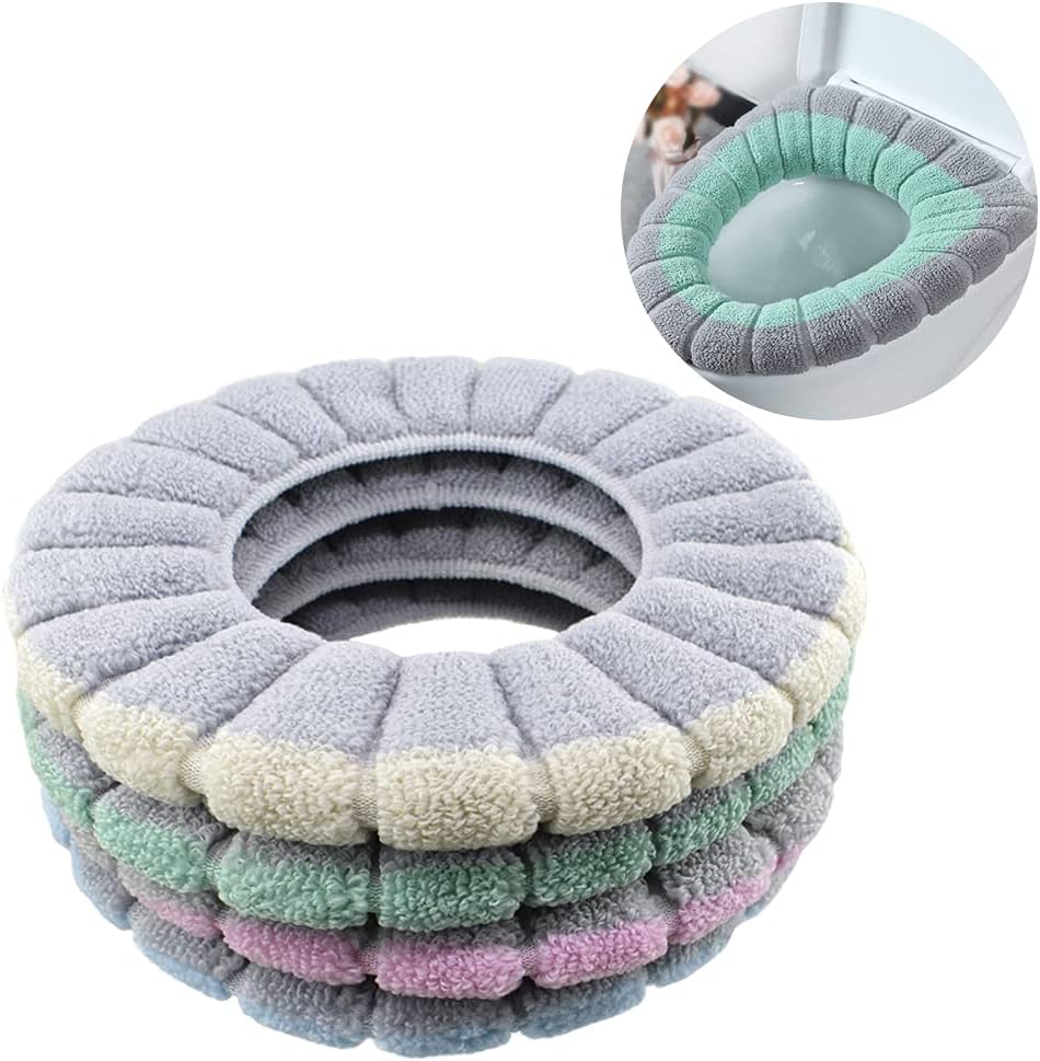 HDST-HOME soft toilet seat cover pads four piece pack front view showing multiple colors