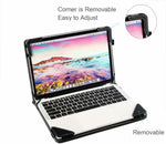 Berfea laptop sleeve showing back stand and cooling vents