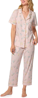 Bed Head PJs Womens Matching Pajamas - Soft Organic Cotton Button Down PJ Shirt & Cropped Pants Set - Loungewear & Sleepwear - Image 12