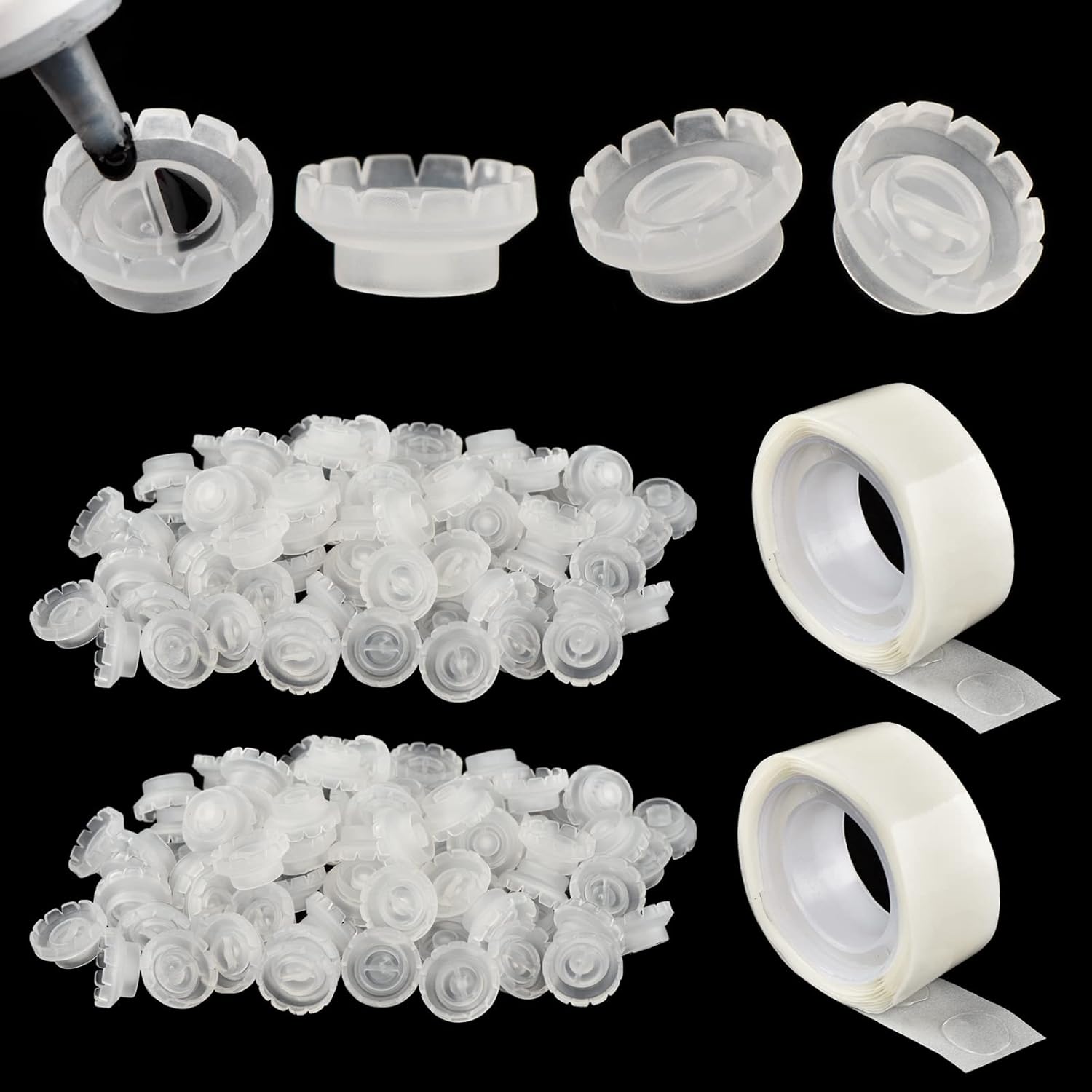 Beauty Junko Pro lash glue ring cup pack front view of disposable pink blossom cups