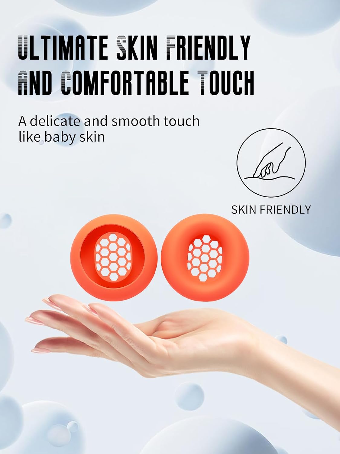 Washable and waterproof features demonstrated on orange headphone case