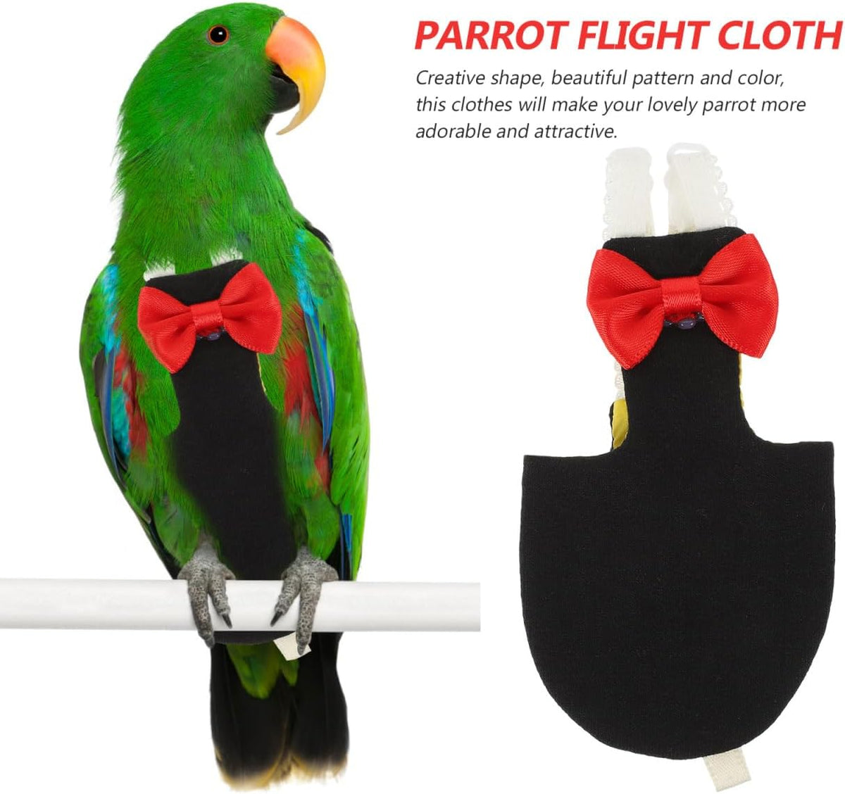 POPETPOP decorative bird diaper with bow tie detail for budgies and cockatiels