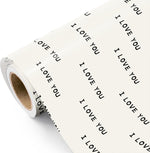 Wrapaholic Valentines Day Wrapping Paper Roll front view showing the minimalist cream design.