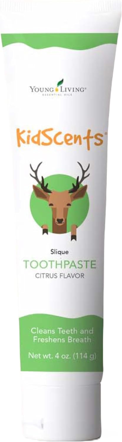 KidScents Slique Toothpaste by Young Living - 4 oz Tube - Gentle Dental Care for Kids - Premium Essential Oils - Citrus-Mint Flavor - Fights Plaque Removes Buildup and Stains - Fluoride and SLS Free - Image 1