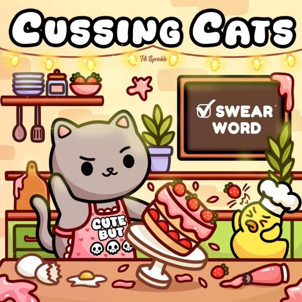 Cussing Cats: Bold and Easy Swear Word Coloring Book for Adults and Teens Featuring Funny Designs, Cute Cats And Cozy Moments (Funny Adult Coloring Book) - Image 1