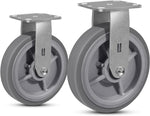 6 Inch Rubber Wheels (Flat Tread)- Heavy Duty Casters, Industrial Caster Wheels- with up to 1000 LB Capacity- Use for Dollies, Utility and Maintenance Carts(1 Rigid) - Image 13
