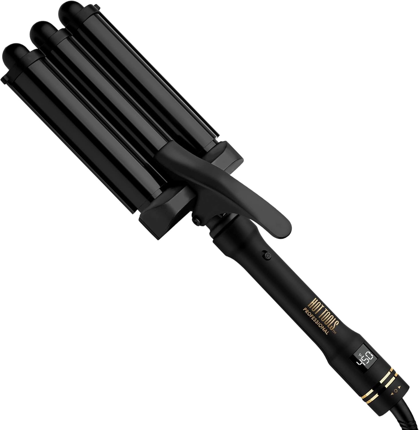 Hot Tools Pro Artist Black Gold Digital 3 Barrel Jumbo Hair Waver | Ultra Sleek Waves Instantly (1 in Barrels) - Image 1