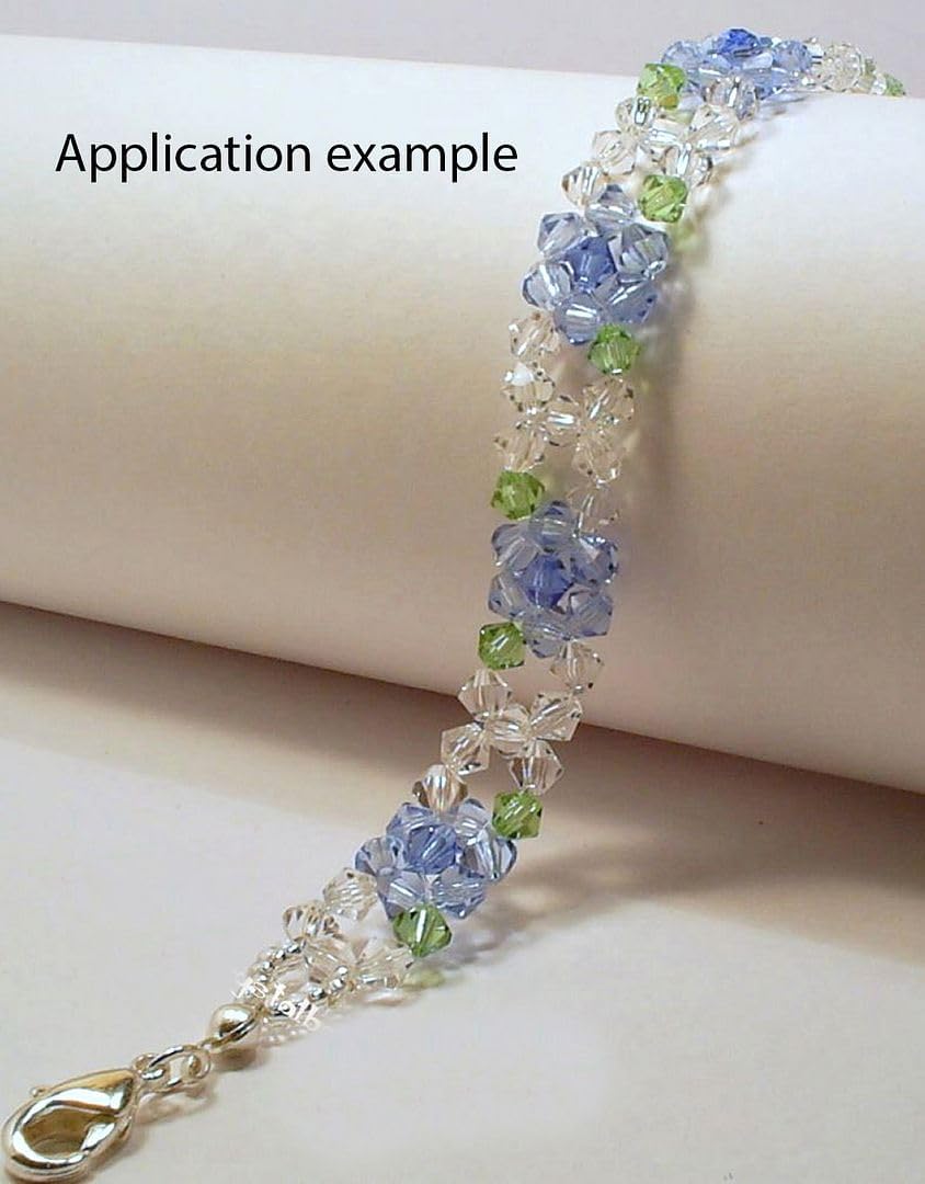 Side angle view of 4mm bicone crystal beads