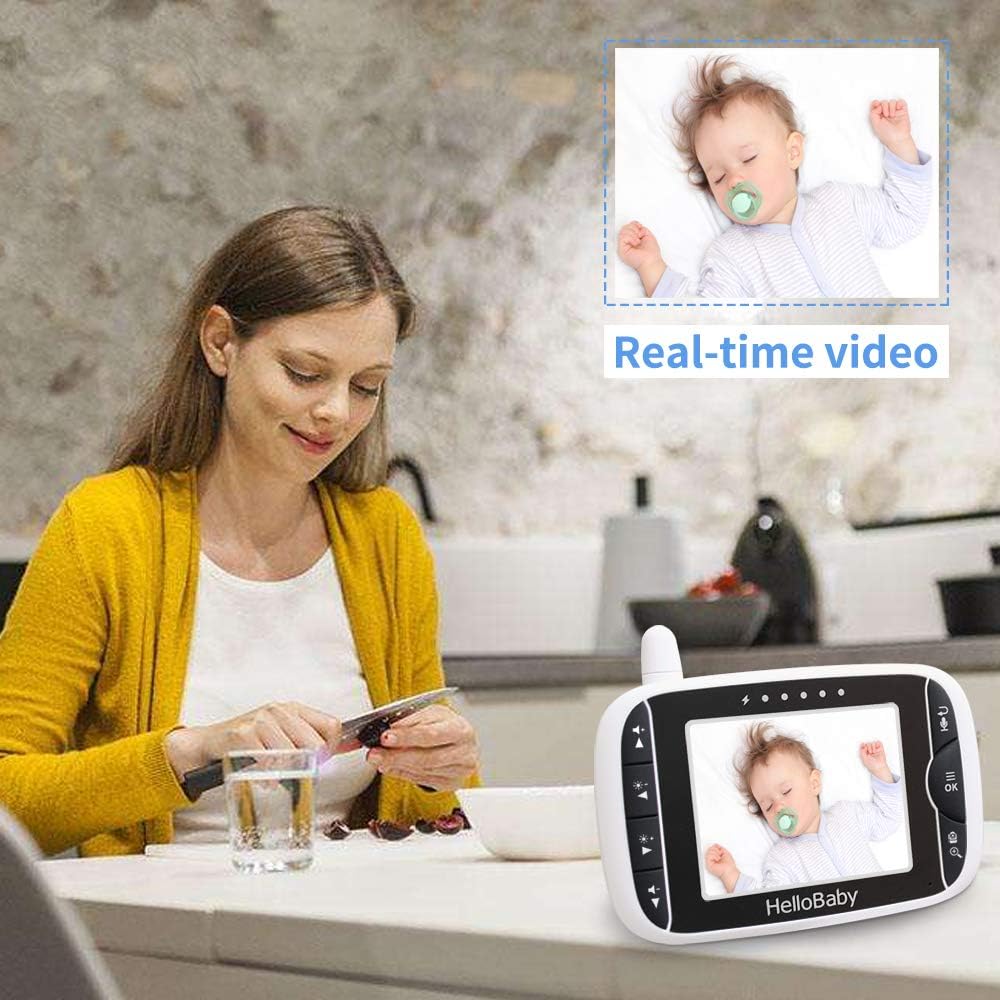 HelloBaby video monitor set including power adapters and wall mount